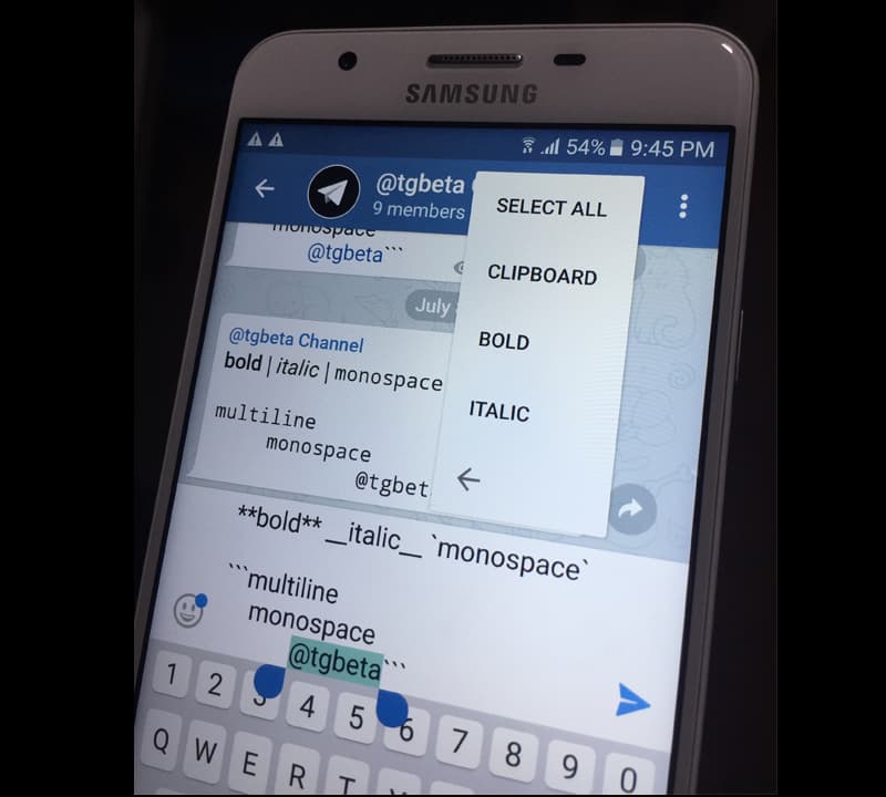 تنظیمات فونت تلگرام
