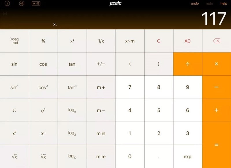 برنامه Pcalc Lite برای  iOS