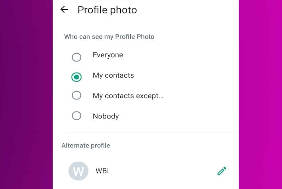 مخفی کردن عکس پروفایل واتساپ برای غیر مخاطبین