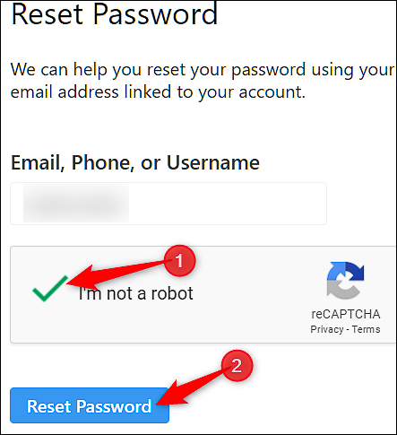 کلیک بر روی Reset Password