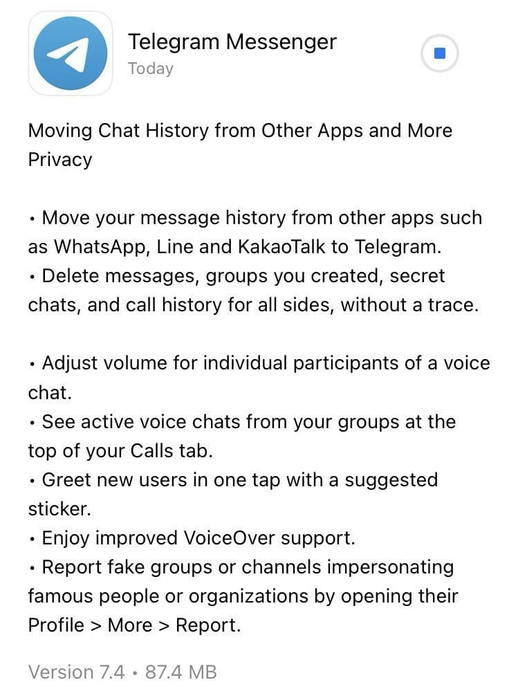 آپدیت جدید تلگرام و آموزش انتقال چت واتساپ به تلگرام