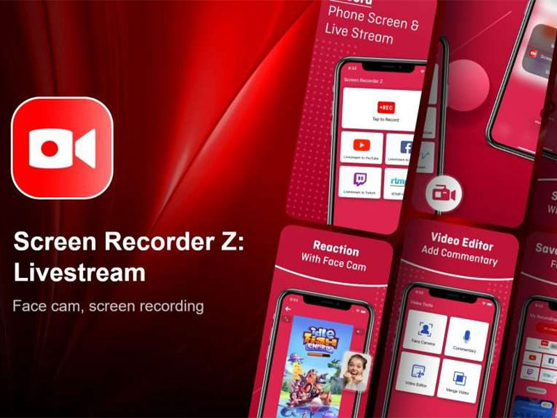 برنامه Screen Recorder Z – Livestream