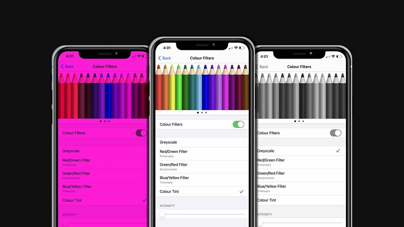 پالت رنگی در تنظیمات صفحه نمایش گوشی های مختلف