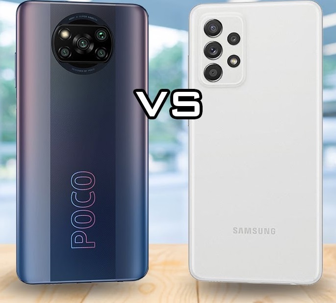 مقایسه طراحی گوشی A52s با Poco X3 Pro