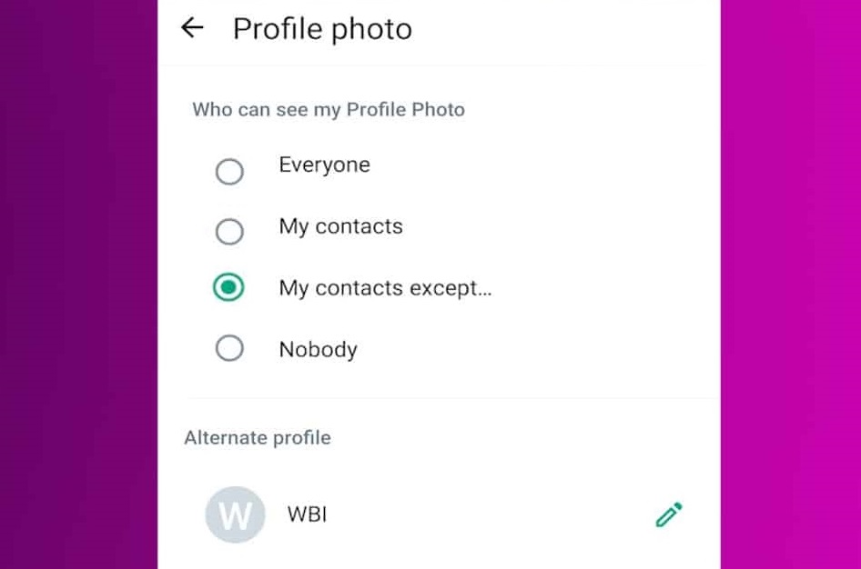 برداشتن عکس پروفایل واتساپ برای یک مخاطب بدون حذف شماره آن از گوشی