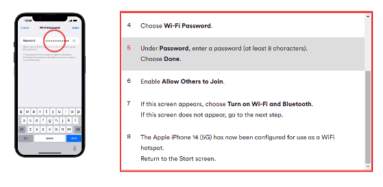مرحله ششم: رمز عبور هات اسپات آیفون را تنظیم یا مشاهده کنید