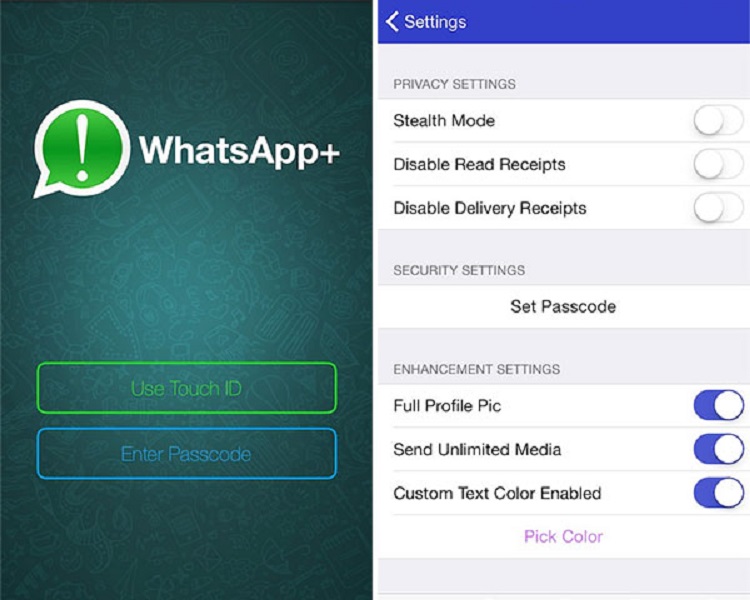 برنامه ++WhatsApp برای ایفون