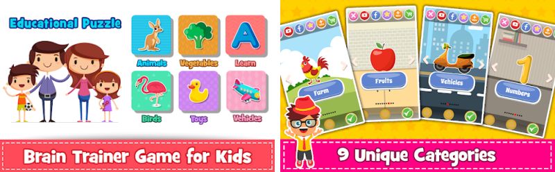بازی Brain Game for Kids Preschool؛ از بهترین بازی های آموزشی برای کودکان 3 ساله